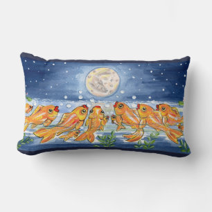 Fisch Goldfish Moon Night Time Designer Kissen