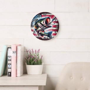 Fisch Große Wanduhr