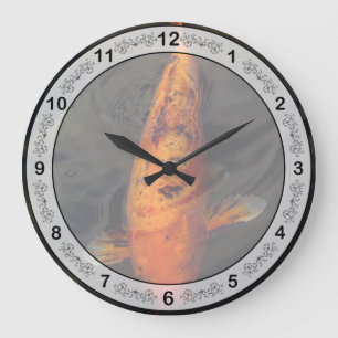 Fisch - Großer Fischteich Große Wanduhr