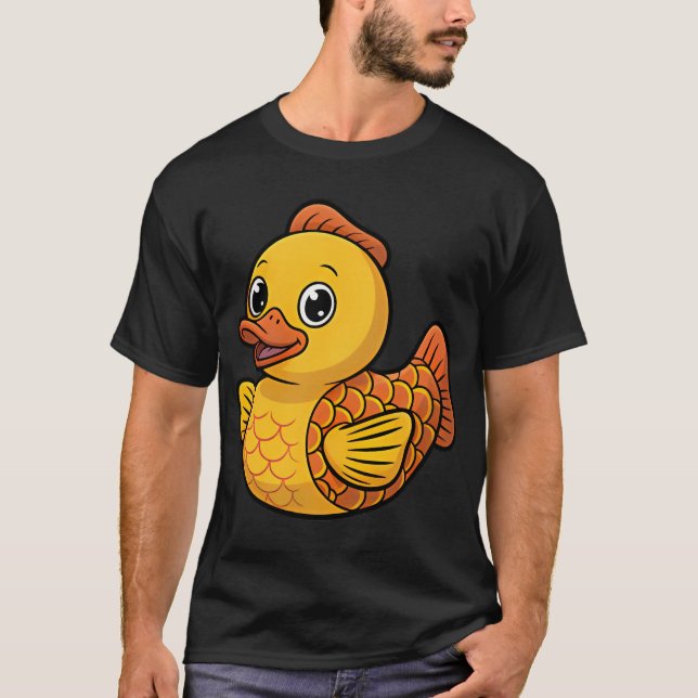 Fisch-Gummiente-Süßes-Hybrid-Design T-Shirt (Vorderseite)