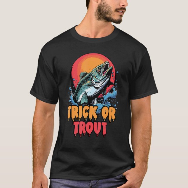Fisch Halloween Kostüm Fischer Angeln Streich oder T-Shirt (Vorderseite)