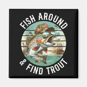 Fisch herum finden Forelle, Lustiger Angler-Angels Magnet