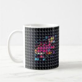 Fisch hinter Netz Illustration Kaffeetasse