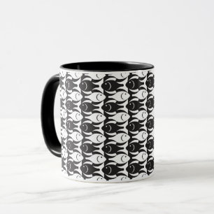 Fisch im Stil der Mitte des 20. Jahrhunderts, schw Tasse
