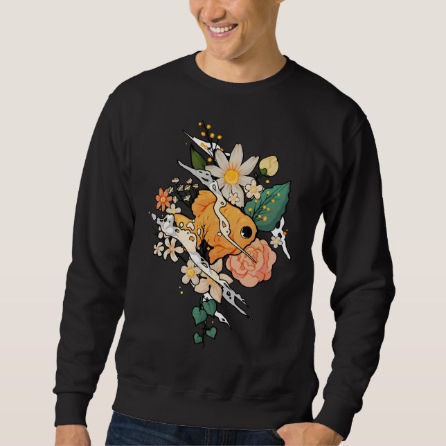 Fisch in Blume Sweatshirt (Vorderseite)
