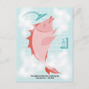 Fisch in der Dusch-Postkarte Feiertagspostkarte