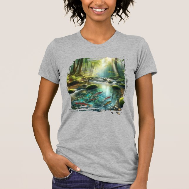 Fisch In Einem Bach T-Shirt (Vorderseite)