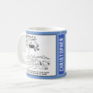 Fisch in einem Nest. Evolution Cartoon. Kaffeetasse