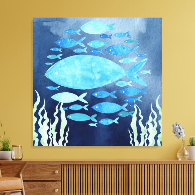 Fisch in gesteppten Leinwand (Insitu (Wohnzimmer))