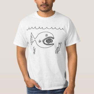 Fisch isst Gehirn T-Shirt