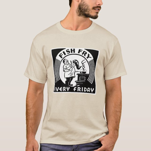 "Fisch jeden Freitag" individuell T-Shirt (Vorderseite)