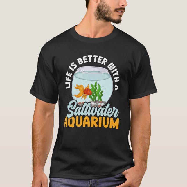 Fisch Keeper Aquarium Junkie Aquarist Saltwater Ta T-Shirt (Vorderseite)