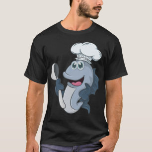 Fisch Kochen Süßigkeiten cooler Koch Curry T-Shirt