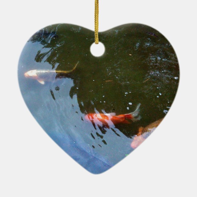 Fisch, Koi Karpfen im Teich Keramik Ornament (Hinten)