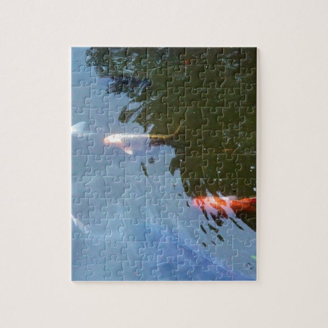 Fisch, Koi Karpfen im Teich Puzzle (Vertikal)