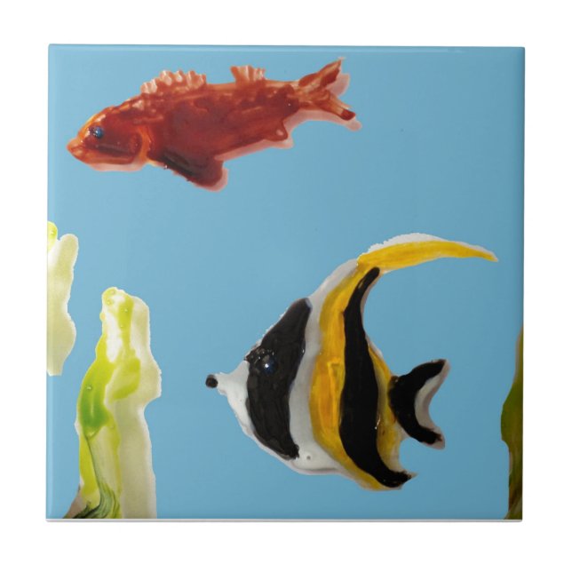 Fisch-Kunstschwimmen im Meer Fliese (Vorderseite)