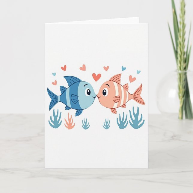 Fisch Küsse Affektionskarte Karte (Vorderseite)