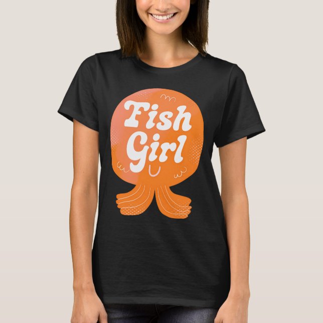 Fisch Mädchen Abzeichen T-Shirt (Vorderseite)