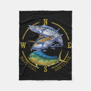 Fisch Mahi Mahi Thunfisch Königsfisch Nautisches E Fleecedecke