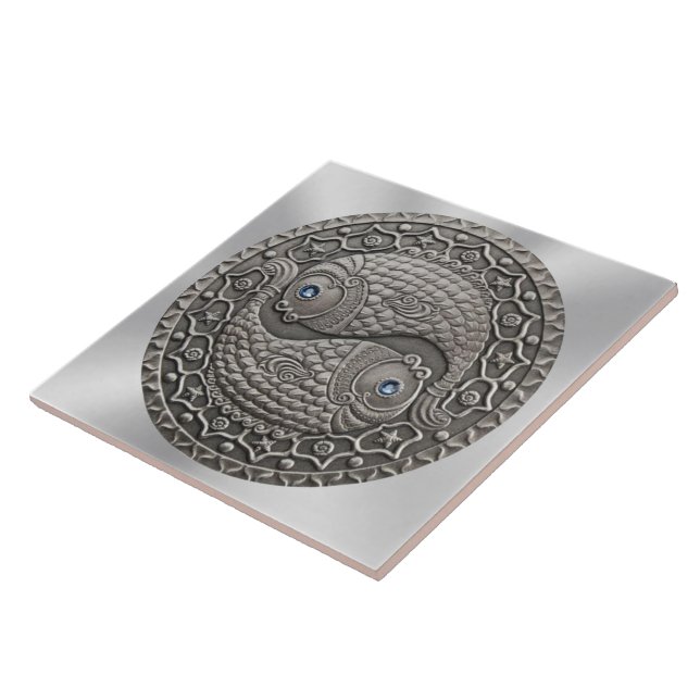 Fisch-Medaillon Fliese (Seite)