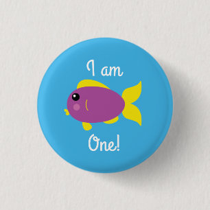 Fisch Meer Ozean Kindergeburtstag Aquarium Button