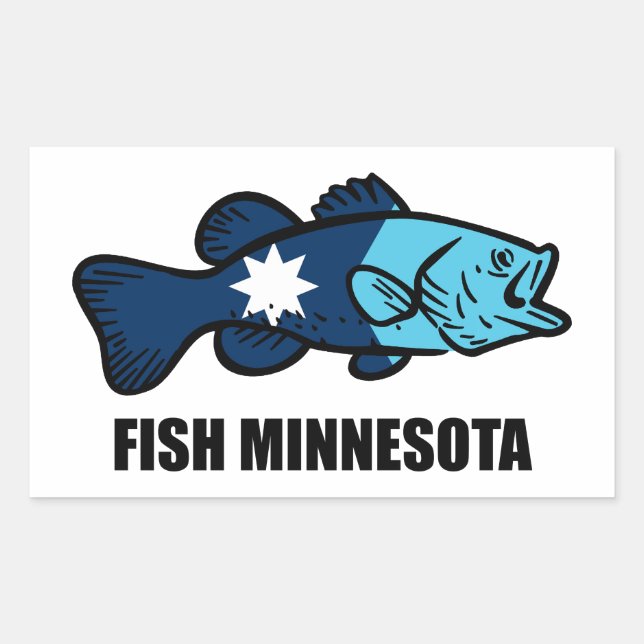 Fisch Minnesota Rechteckiger Aufkleber (Vorderseite)