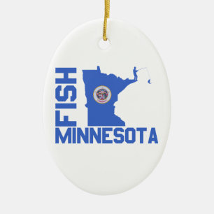 Fisch Minnesota Staat Kontur Keramik Ornament