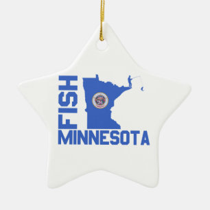 Fisch Minnesota Staat Kontur Keramik Ornament