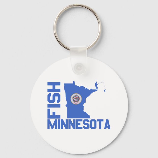 Fisch Minnesota Staat Kontur Schlüsselanhänger (Vorderseite)