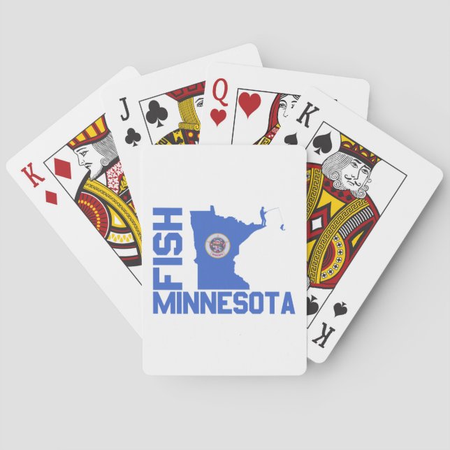 Fisch Minnesota Staat Kontur Spielkarten (Rückseite)