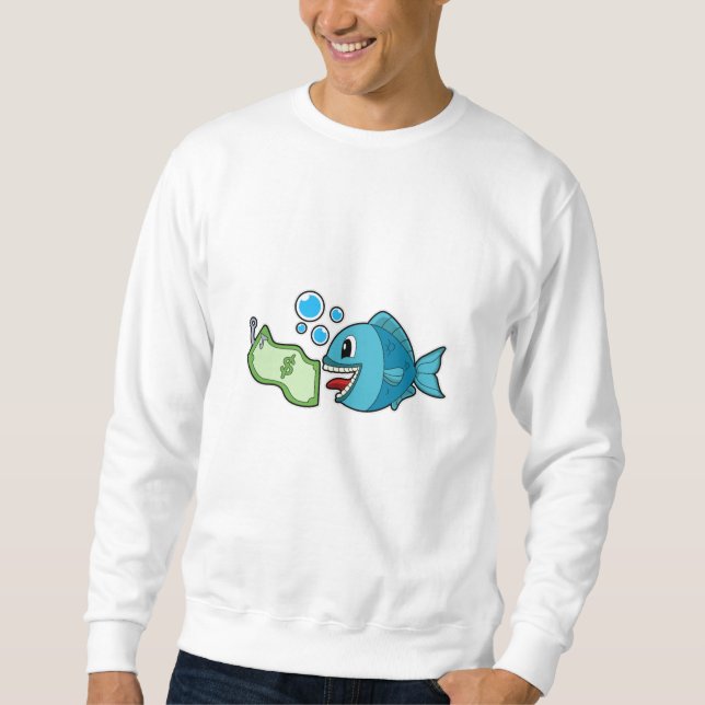 Fisch mit Banknote Sweatshirt (Vorderseite)