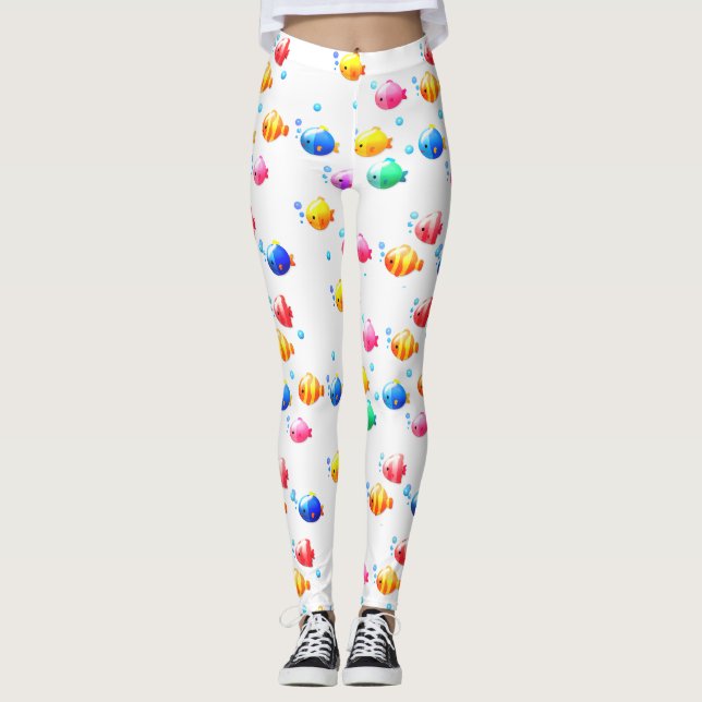 Fisch mit Bläschen Leggings (Vorderseite)