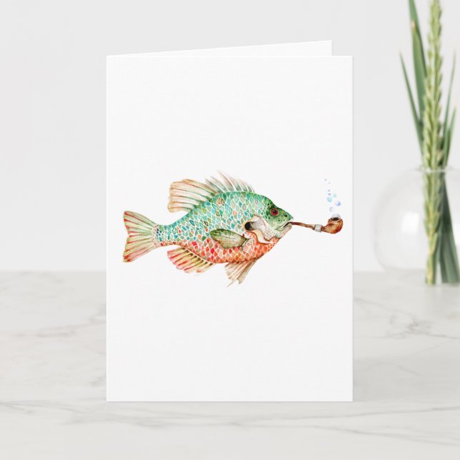 Fisch mit einer Pfeife Karte (Vorderseite)