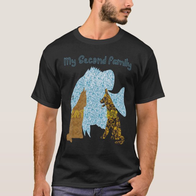 Fisch mit Hund und Katze T-Shirt (Vorderseite)