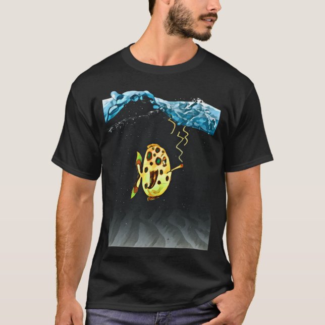 Fisch mit Zigarette kühlt ab â€“ unter Wasser im C T-Shirt (Vorderseite)