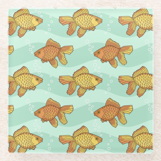 Fisch-Muster Glasuntersetzer (Vorderseite)