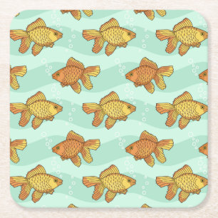 Fisch-Muster Rechteckiger Pappuntersetzer