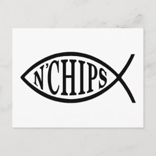 Fisch N' Chips Fisch Postkarte