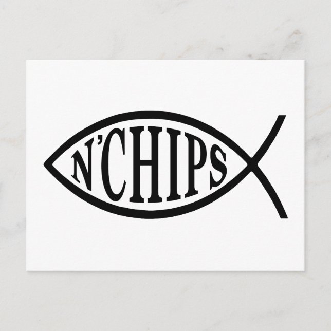 Fisch N' Chips Fisch Postkarte (Vorderseite)