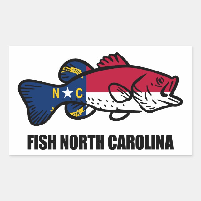 Fisch North Carolina Rechteckiger Aufkleber (Vorderseite)