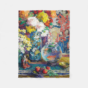 Fisch, Obst und Blume von Kathryn Evelyn Cherry Fleecedecke