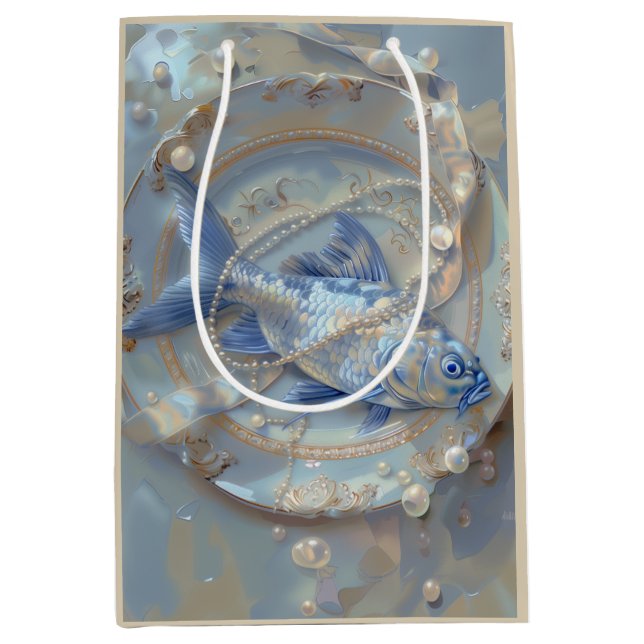 Fisch - Papiertasche Mittlere Geschenktüte (Vorderseite)