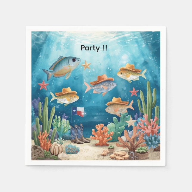 Fisch-Party-Texas-thematisierte Serviette (Vorderseite)