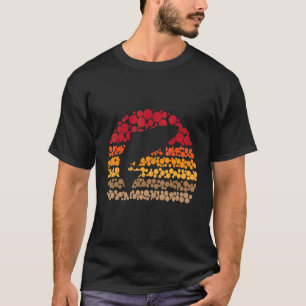Fisch Retro-Punkte Vintage-Sonnenuntergang für Fis T-Shirt