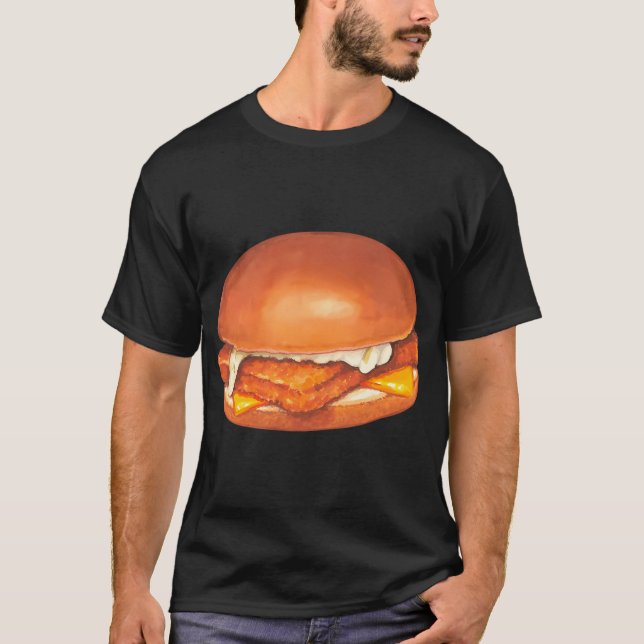 Fisch-Sandwich-Muster - Gelb T-Shirt (Vorderseite)