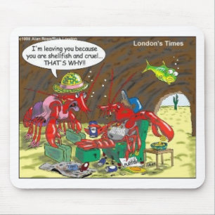 Fisch-Scheidung Lustige Cartoon-Geschenke T-Shirts Mousepad