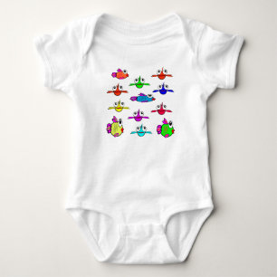 Fisch schwimmen Cartoon lustig niedlich Baby Strampler