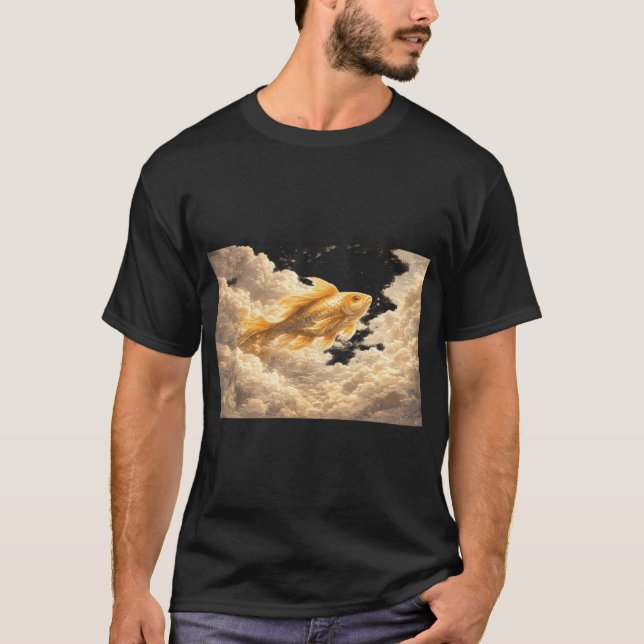Fisch schwimmt durch Wolken T-Shirt (Vorderseite)