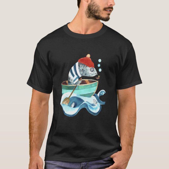 Fisch Segler Illustration T-Shirt (Vorderseite)
