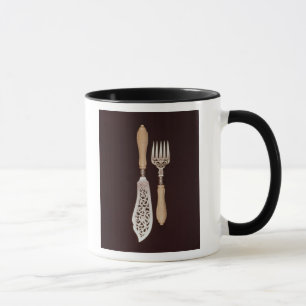 Fisch-Server mit geschnitzten Elfenbeingriffen Tasse
